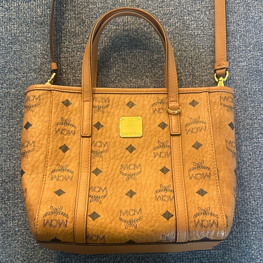 MCM Cognac Visetos Tote Bag